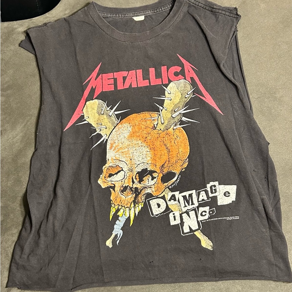 2007 Metallica Vintage-Style Skull Graphic Tank Top size M